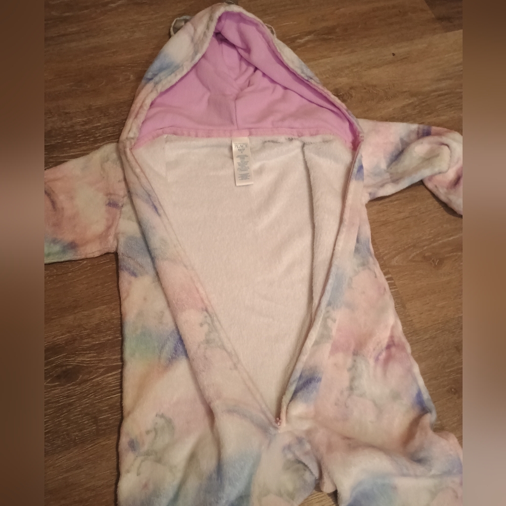 The Children Place Kids Size XS Pastel Color Unicorn One Piece Costume Sleepwear - Picture 7 of 11